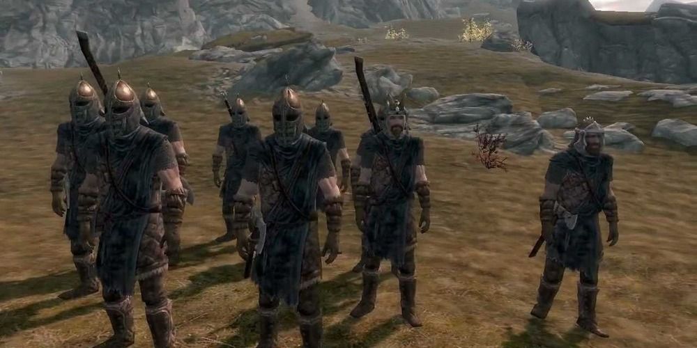 Stormcloak soldiers preparing for battle in Skyrim