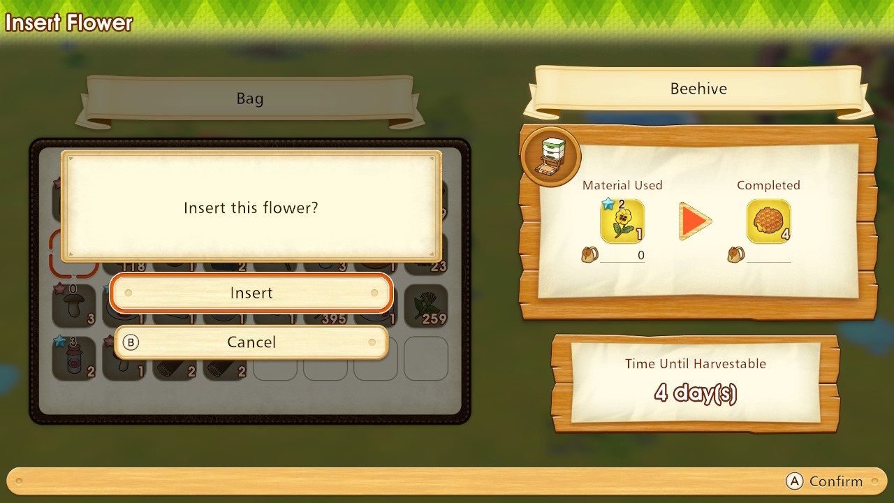 Story of Seasons Pioneers of Olive Town Adding flowers to the beehive