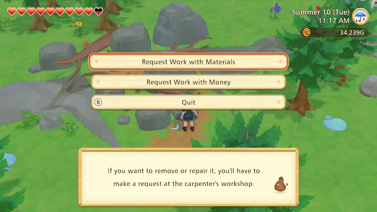 Story of Seasons Pioneers of Olive Town Removing the rubble in area 2