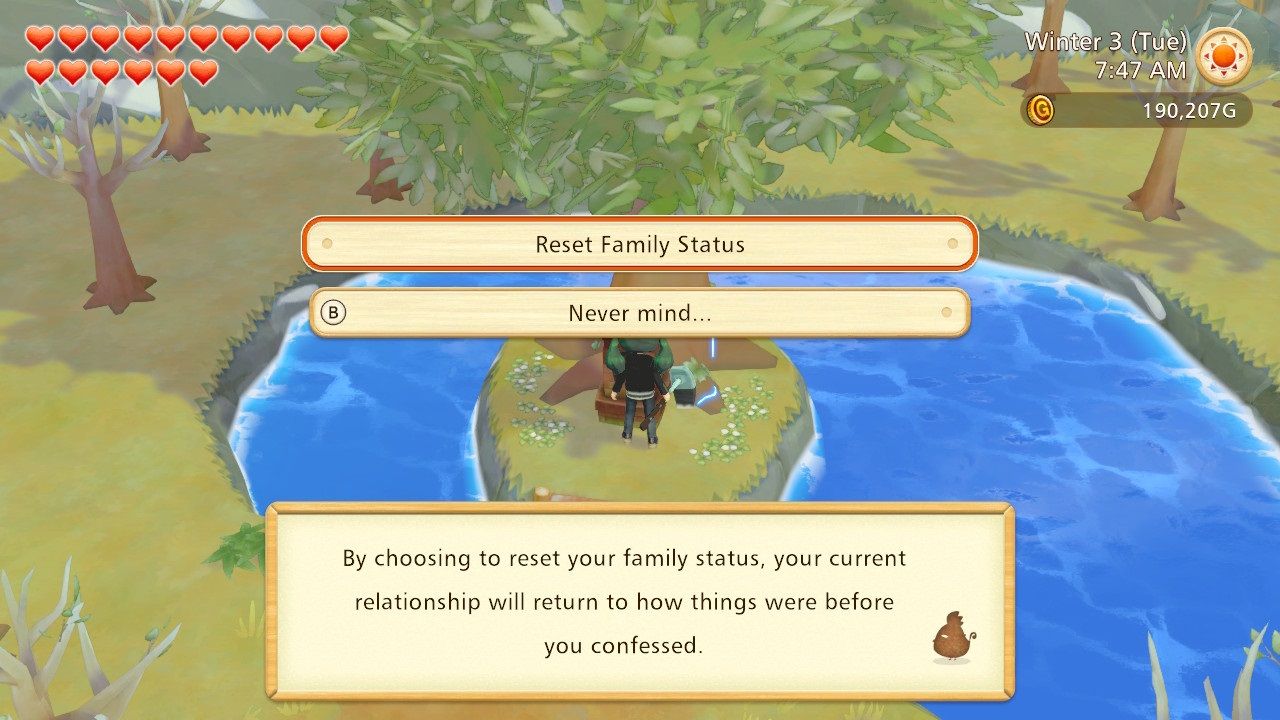 Story of Seasons Pioneers of Olive Town Resetting Family Status at the Shrine