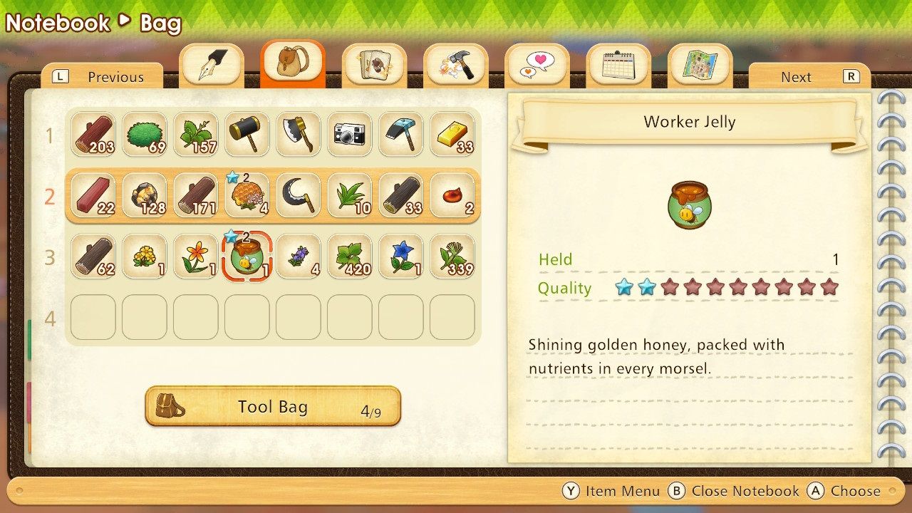 Story of Seasons Pioneers of Olive Town Worker Jelly in Inventory