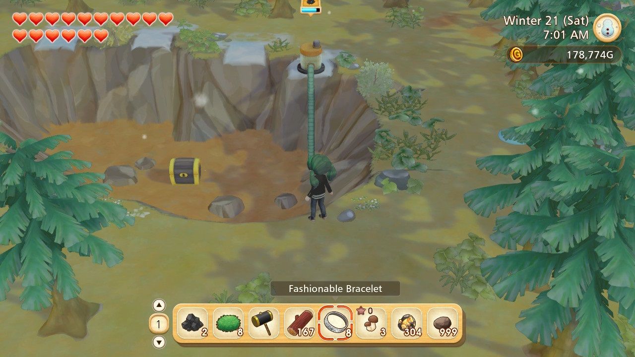 Story of Seasons Pioneers of Olive Town treasure at the bottom of the third lake