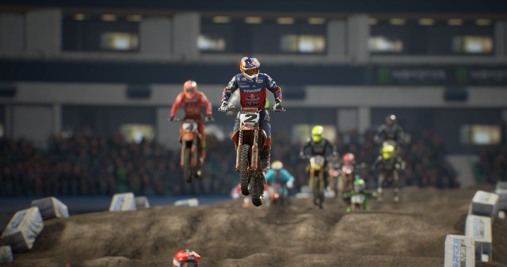 Supercross Rider Jumping Before Impact