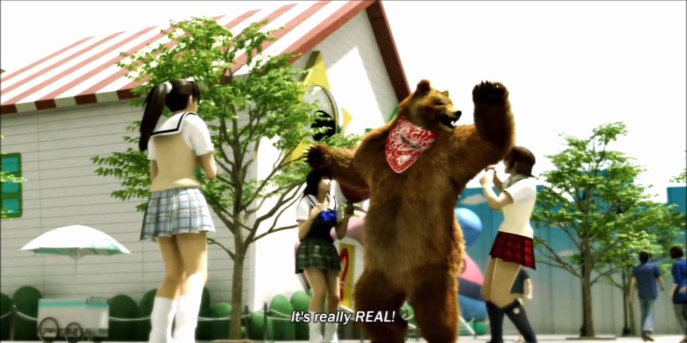 Teenage girls frightened after realizing Kuma is a real bear in Kuma's TTT2 ending