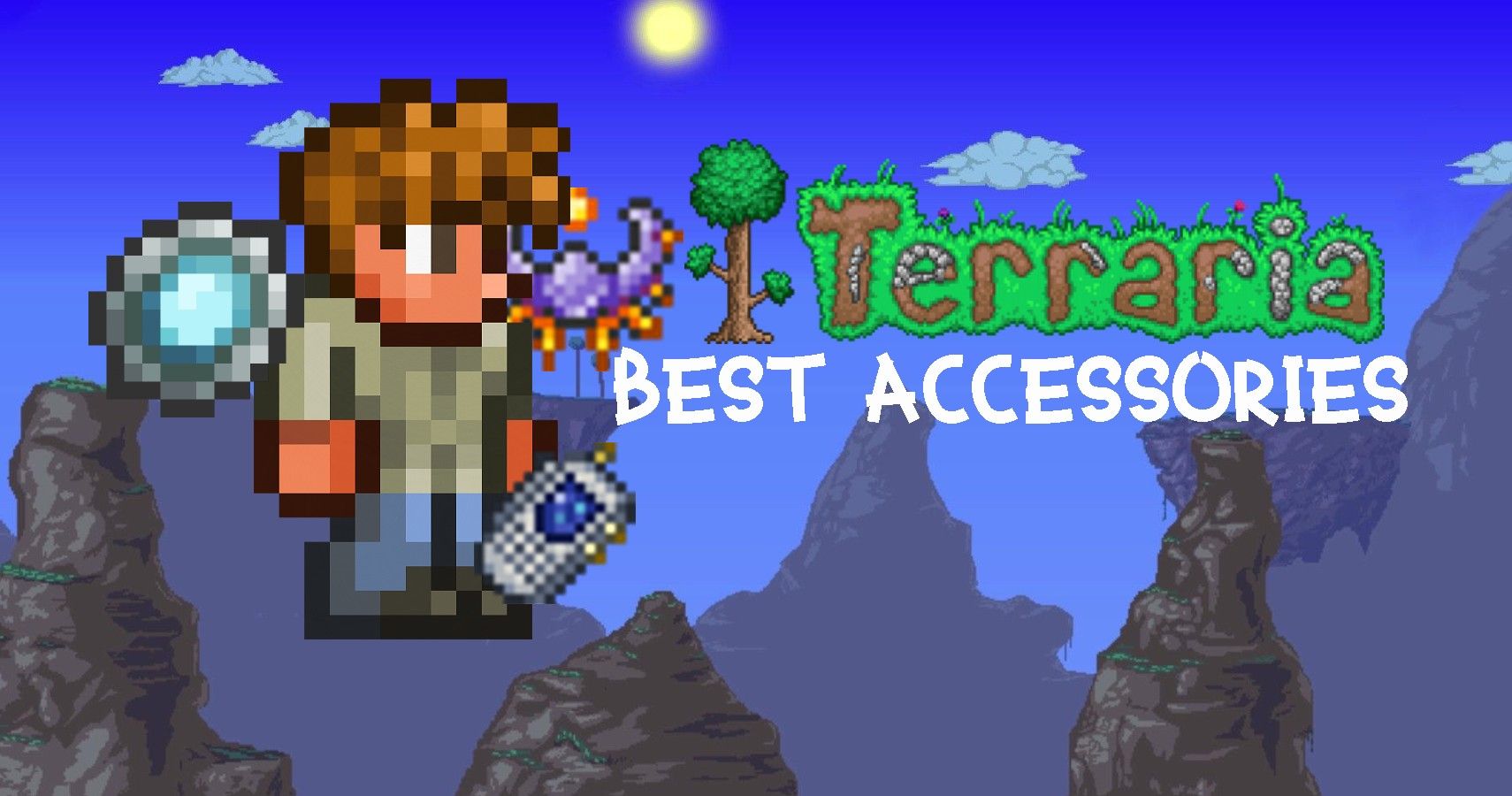 Simple Terraria Best Accessories Combination with Wall Mounted Monitor