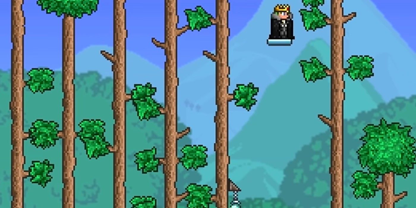 terraria trees floating character