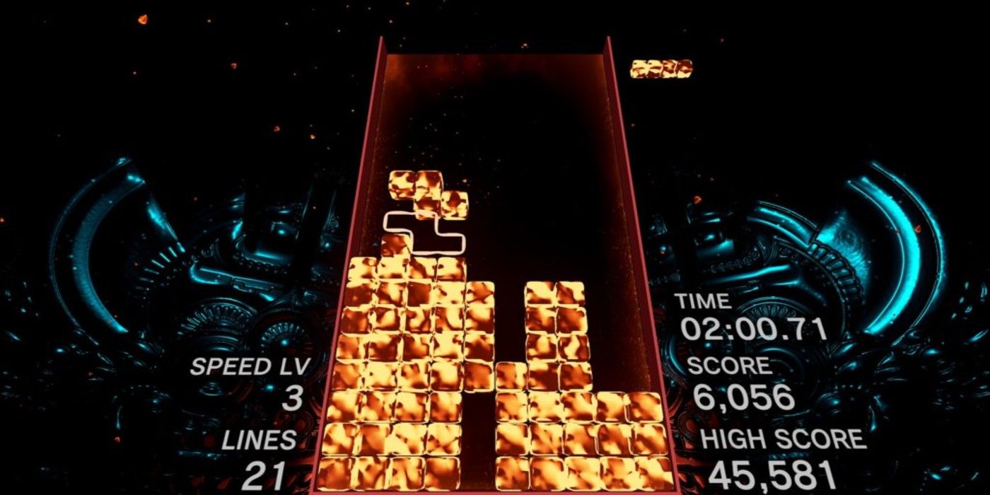 Tetris Effect Connected Journey Mode Gameplay tilted view