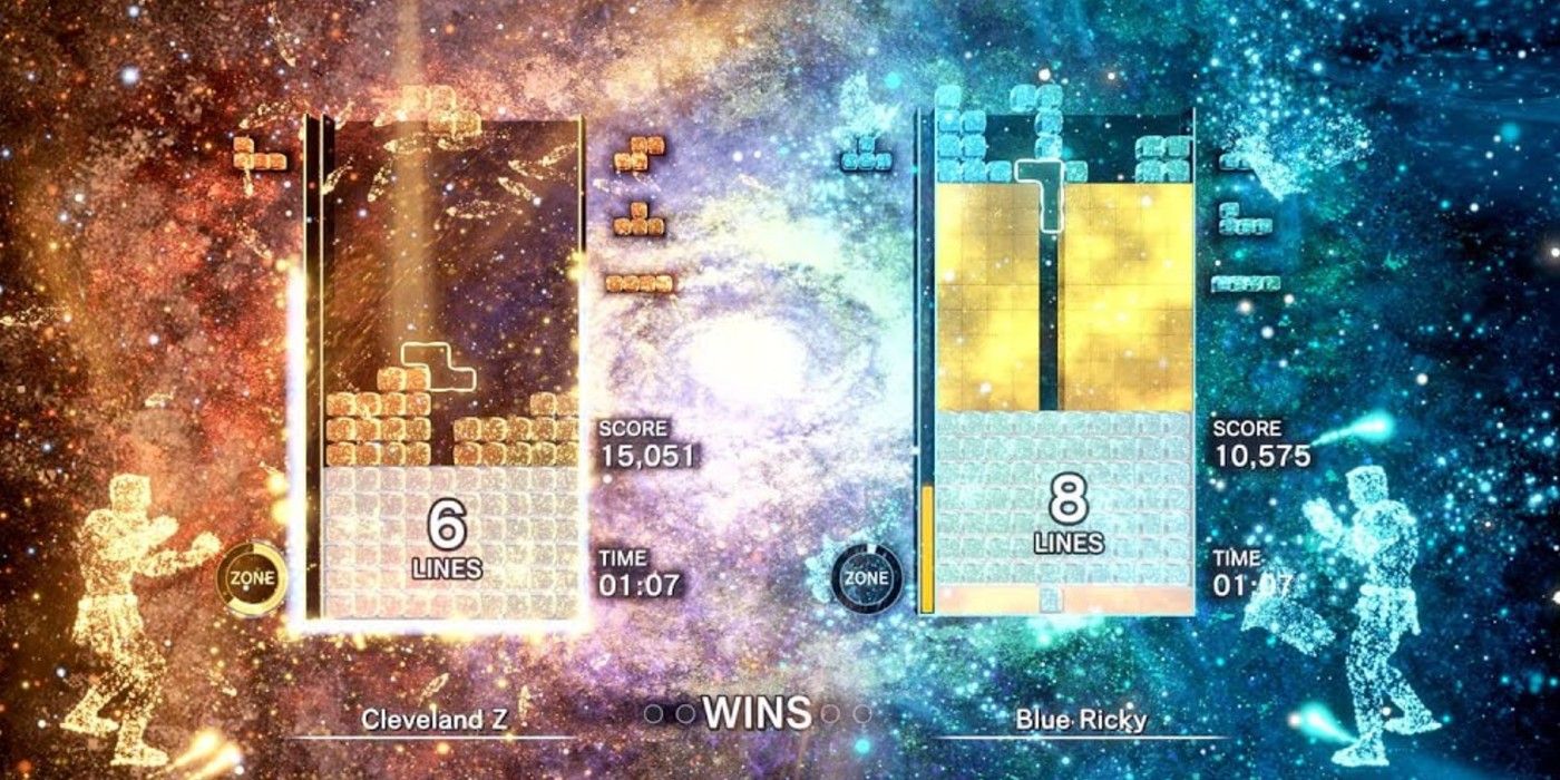 Tetris Effect Connected Zone Battle line clearing Zone Mode
