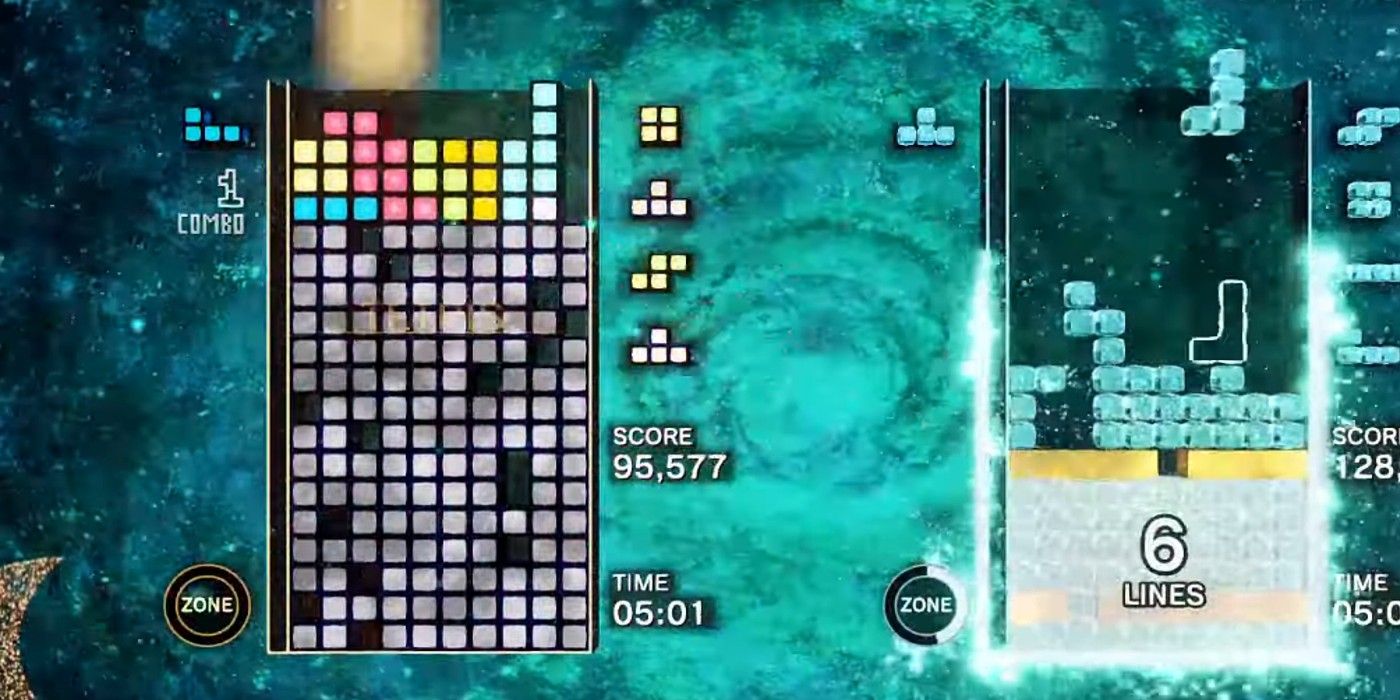 Tetris Effect Connected Zone Battle 4 using Zone Mode