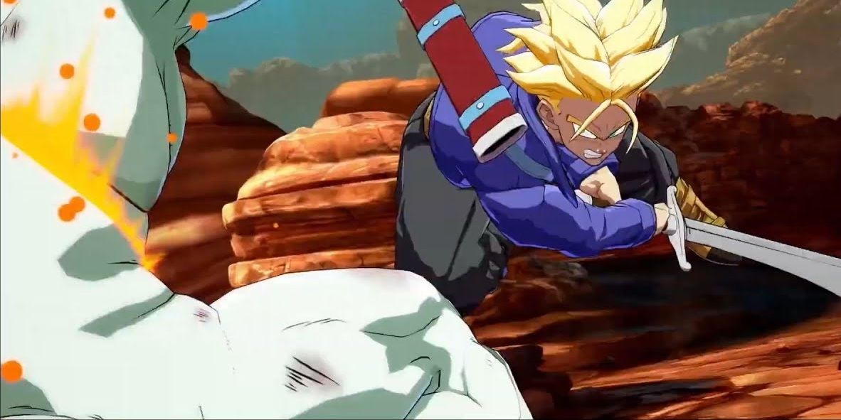 Trunks cutting Frieza in Dragon Ball Fighterz Cropped