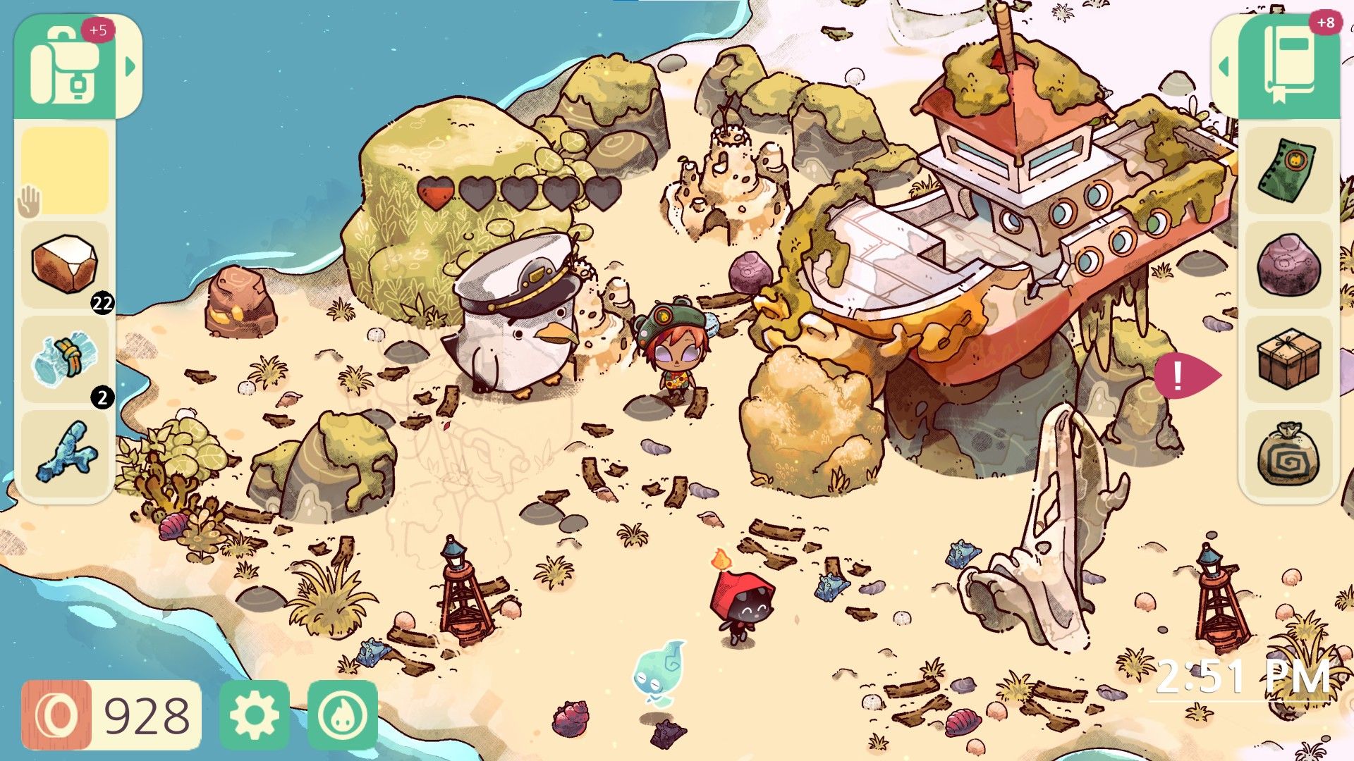 overview look of the island in cozy grove