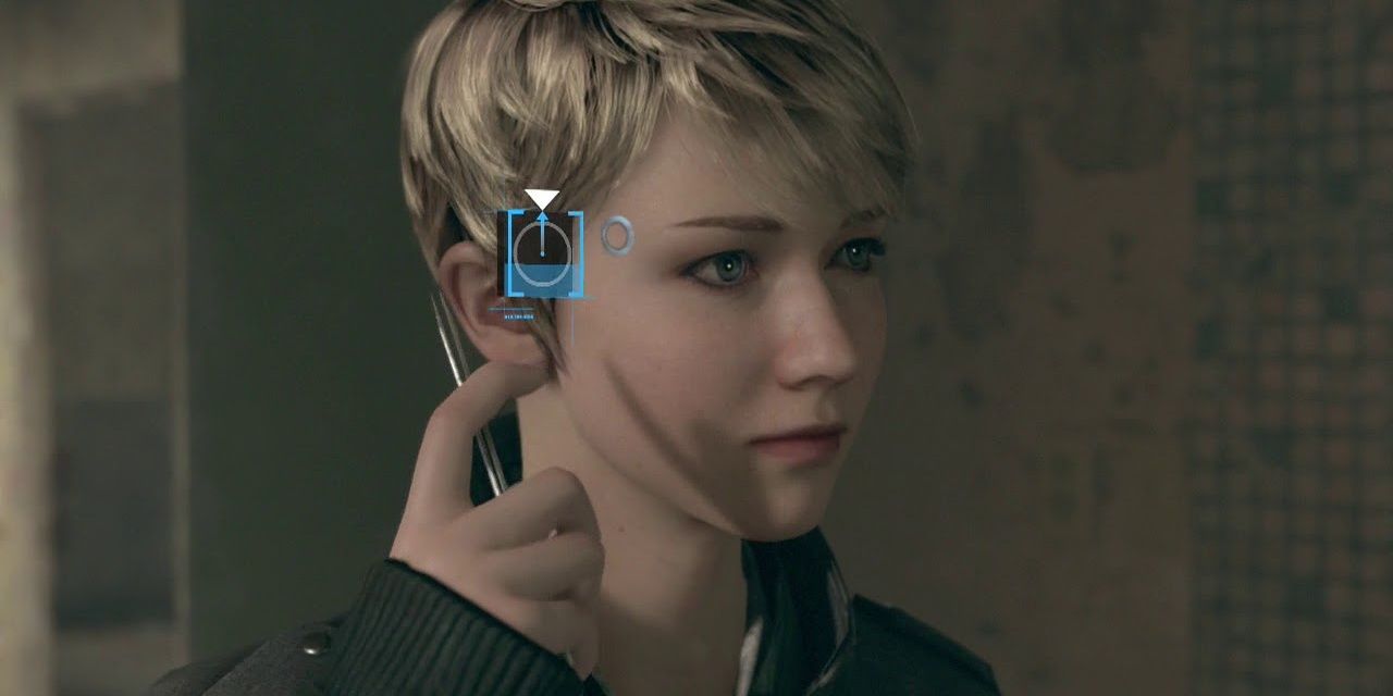 A screenshot showing Kara changing her hair color in Detroit: Become Human