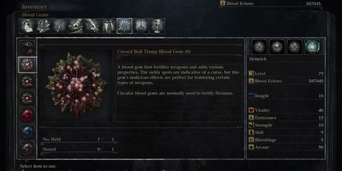 blood gem effects in bloodborne