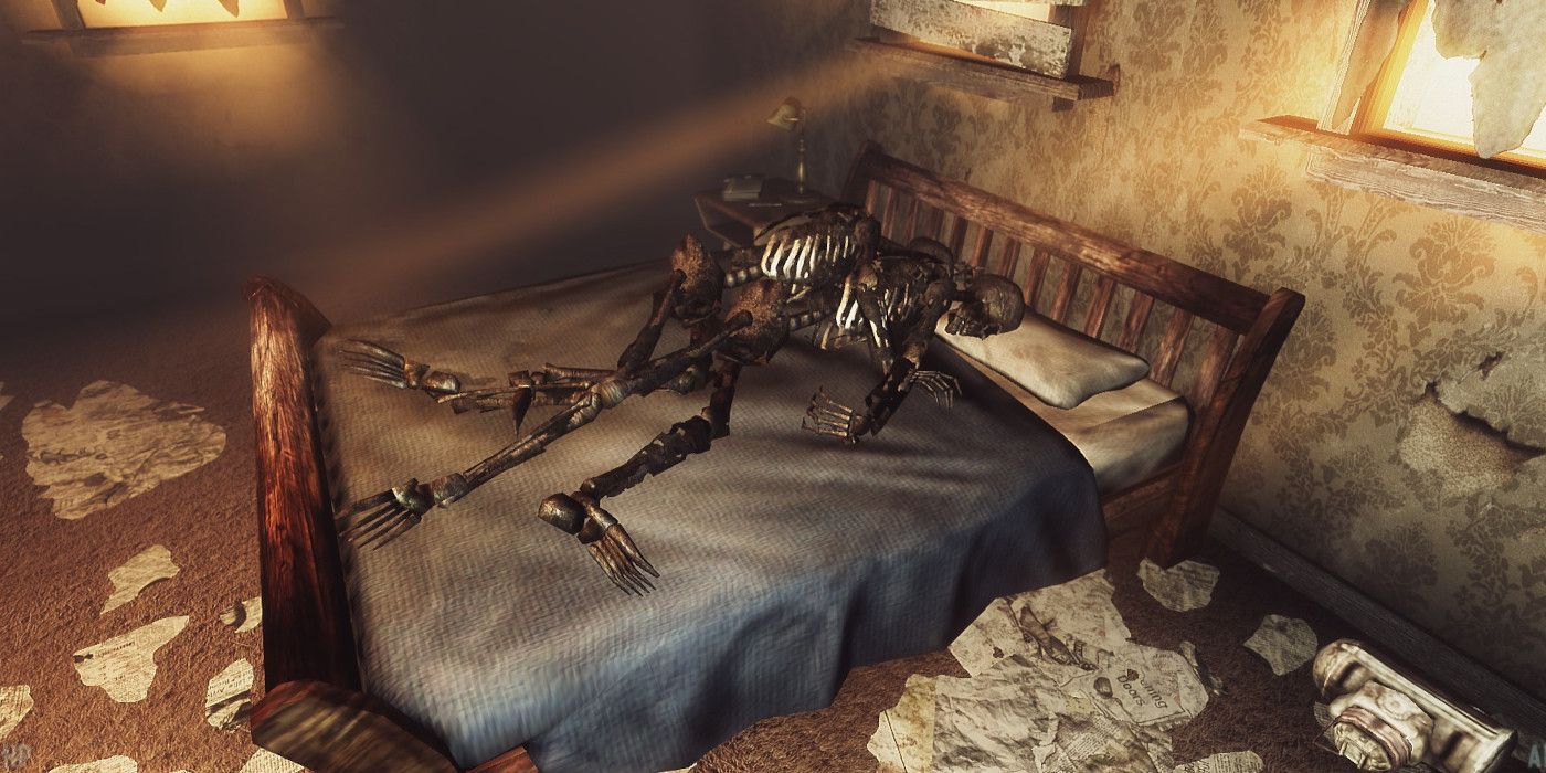 2 skeletons in bed, spooning