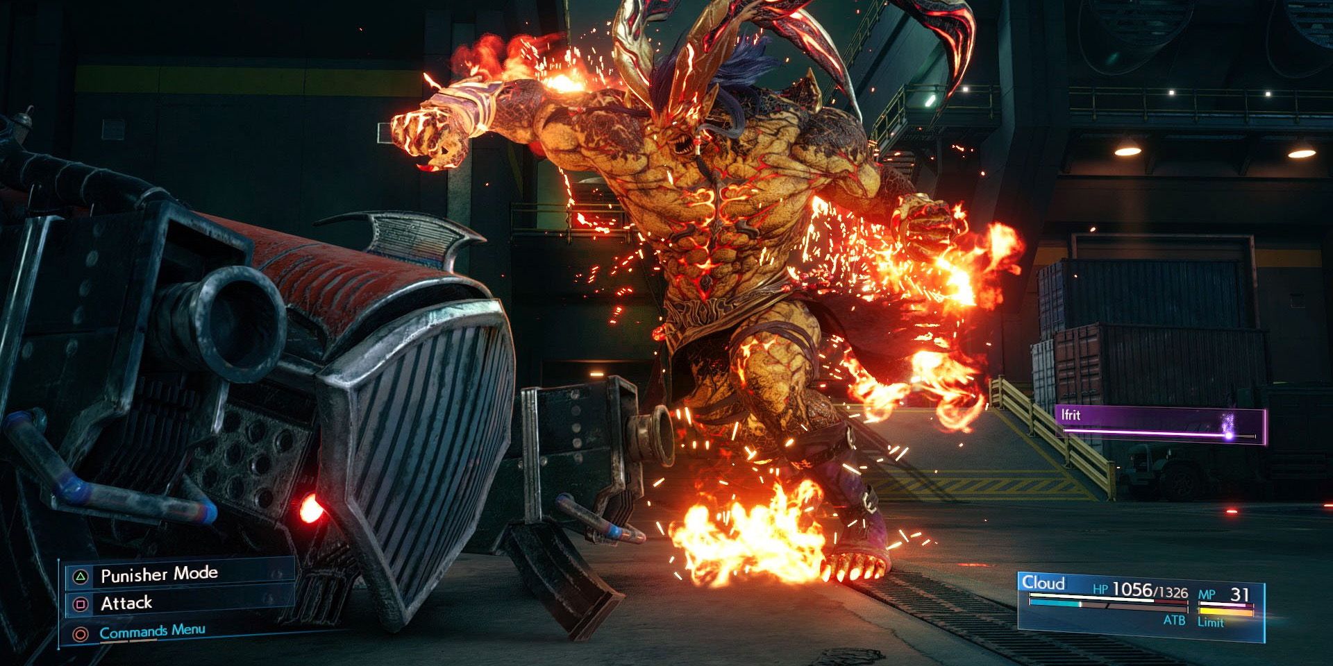 Using the Ifrit Summoning materia in Final Fantasy VII Remake