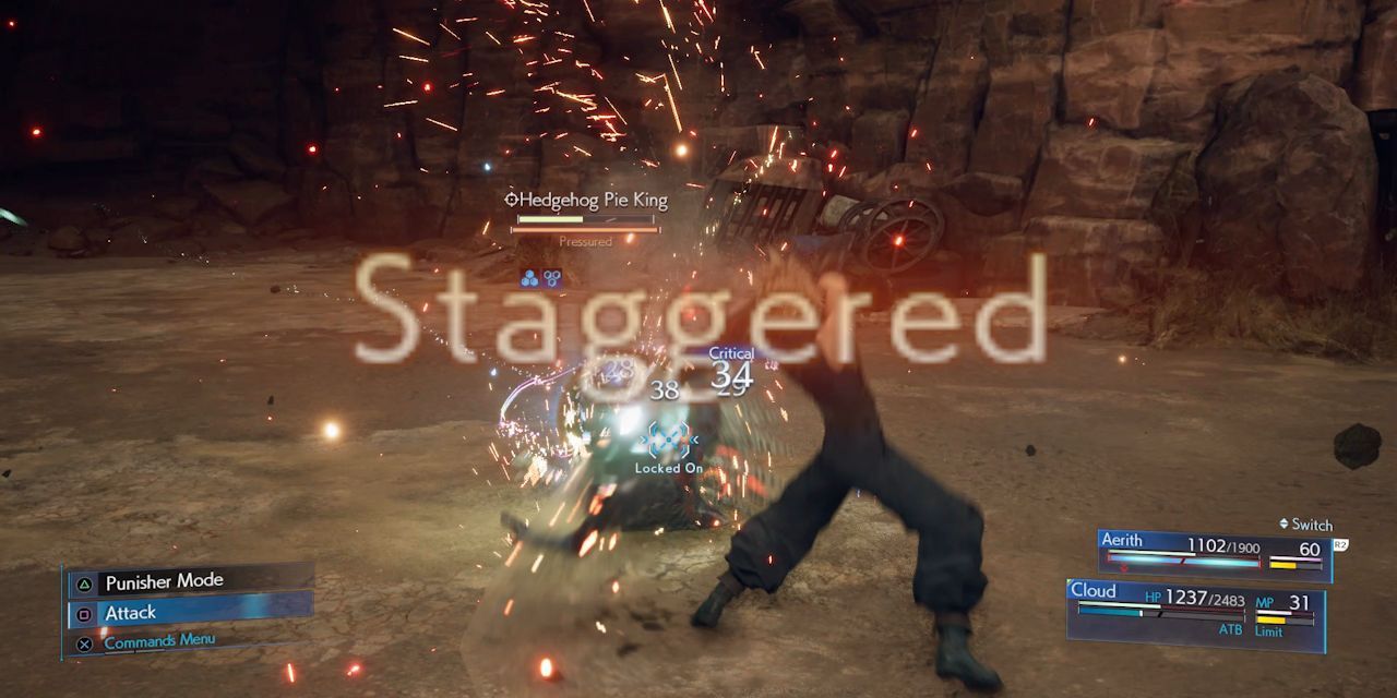 Staggering an enemy in Final Fantasy VII Remake