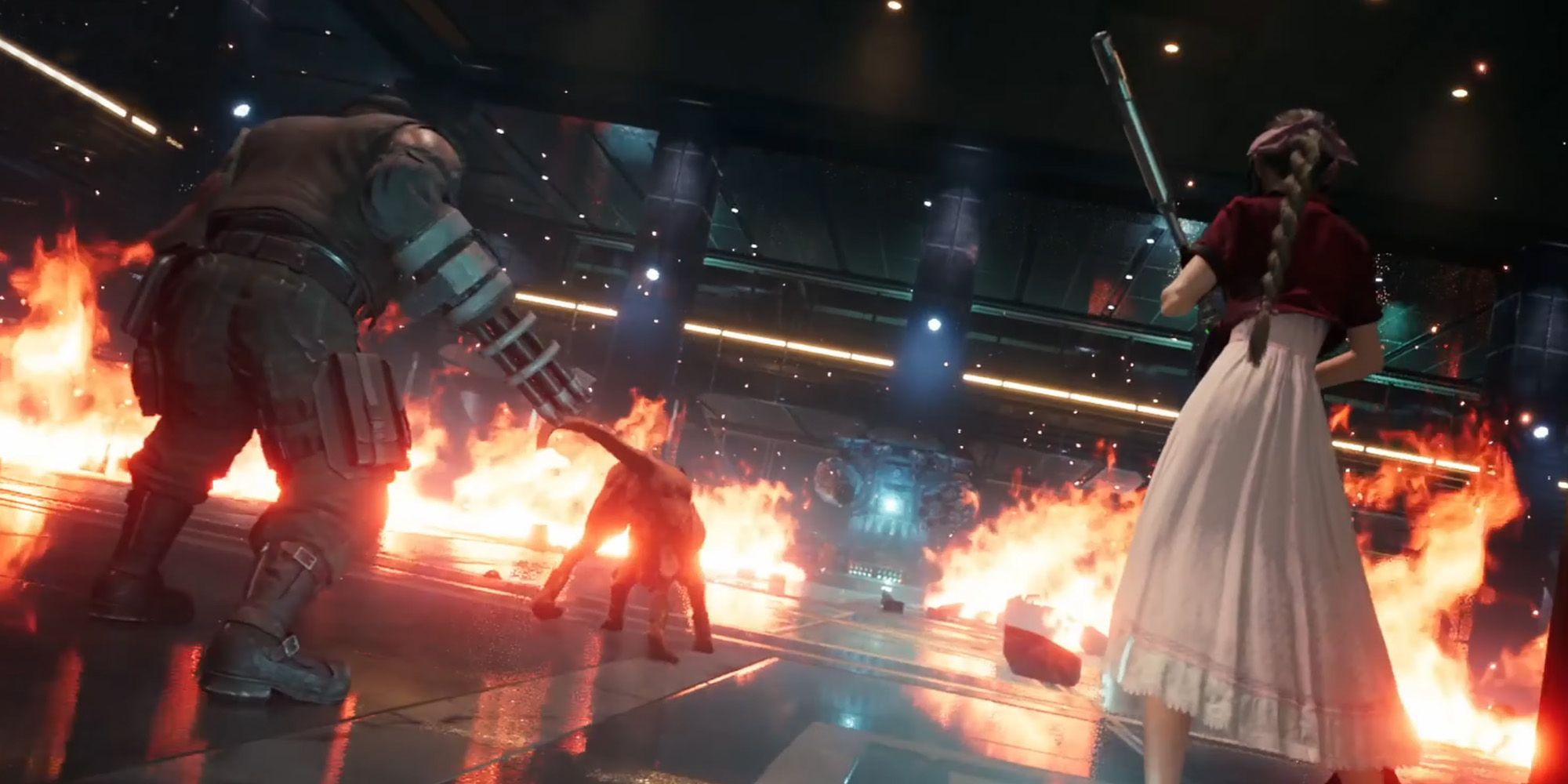 The final phase of the battle with the Arsenal in Final Fantasy VII Remake