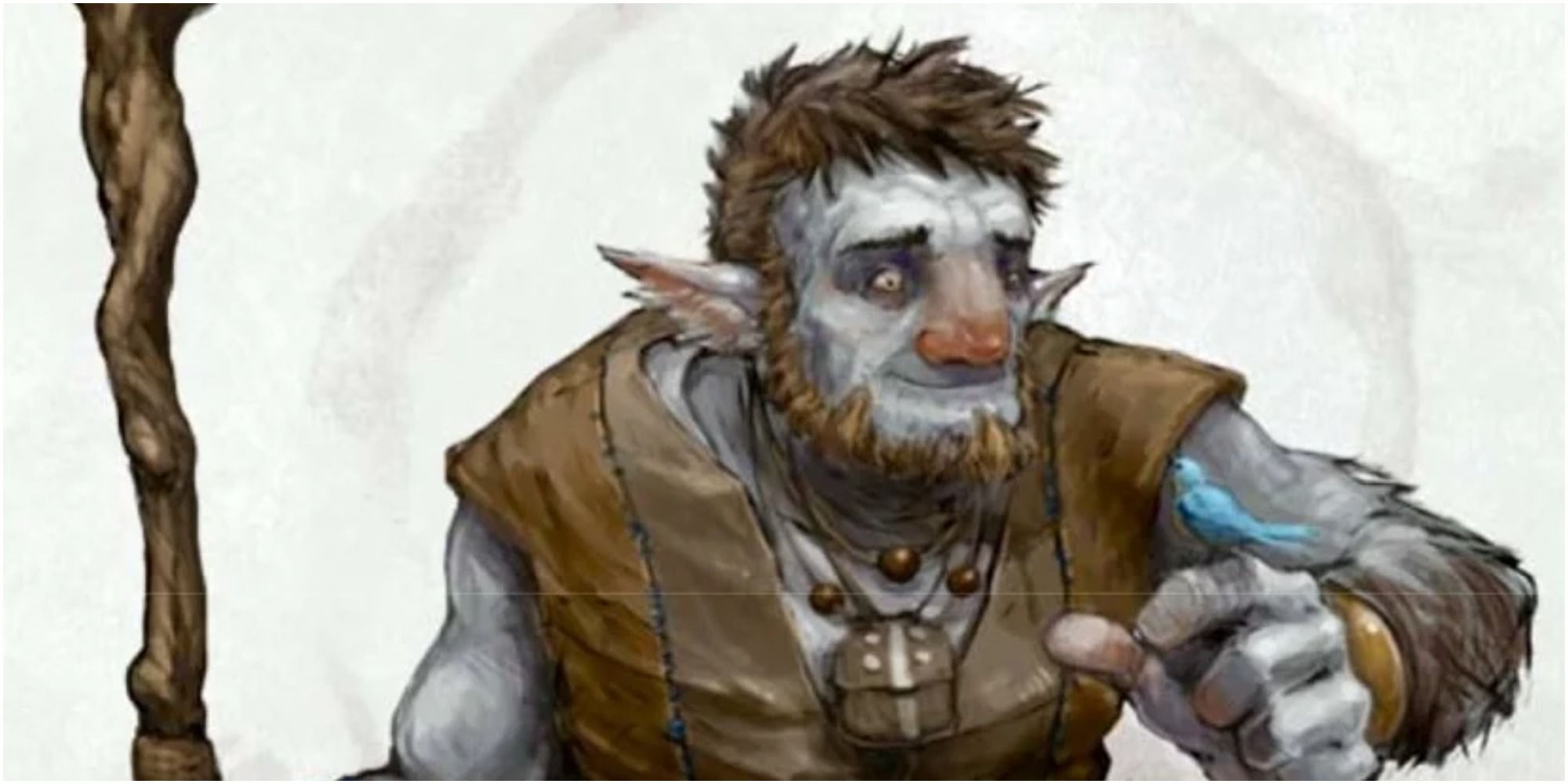 firbolg with bird and staff
