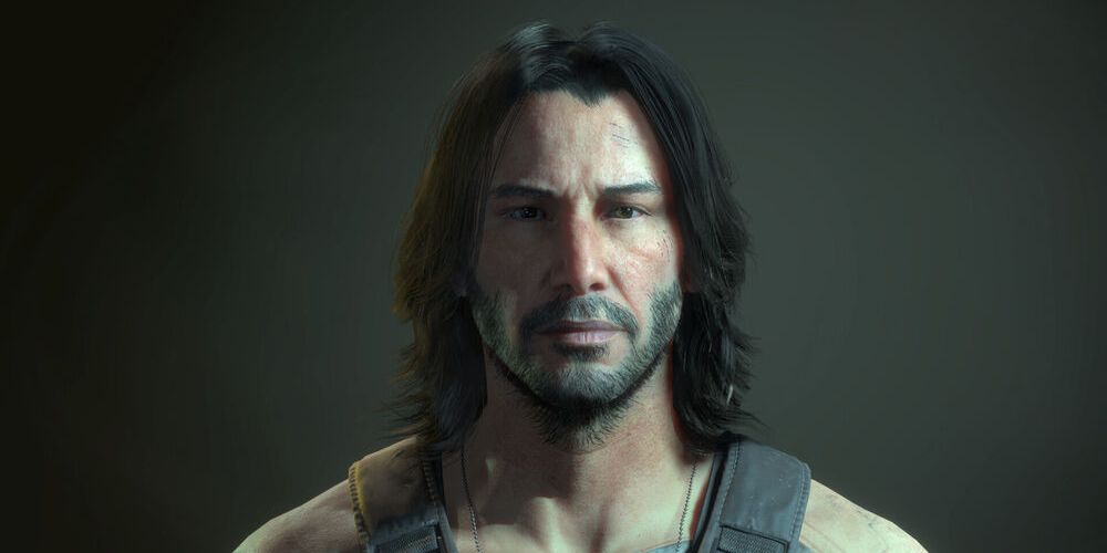 A headshot of Johnny Silverhand from Cyberpunk 2077