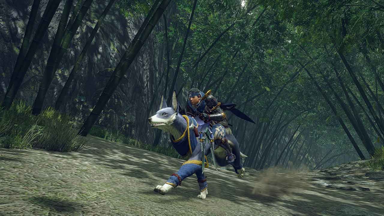 riding on a palamute in monster hunter rise