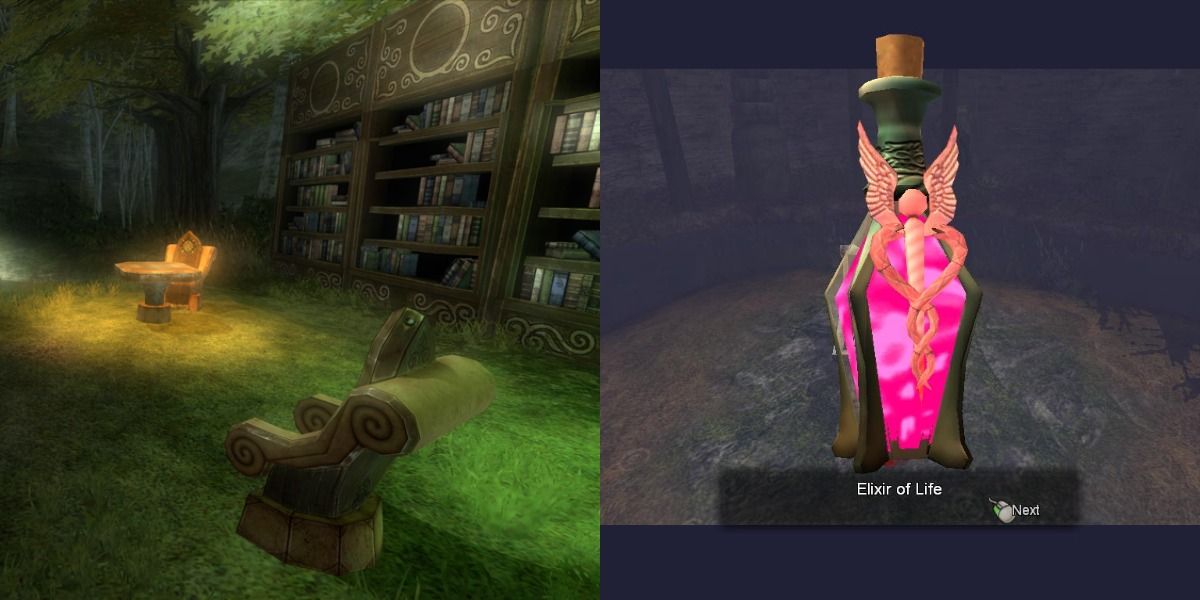 The Library Arcanum Demon Door and the Elixir of Life side by side