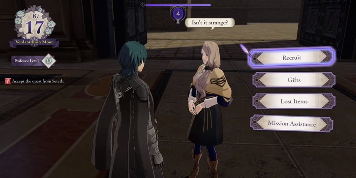 Recruiting a character in fire emblem three houses