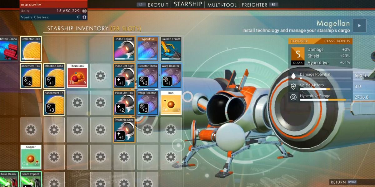 S Class Starship in no man's sky