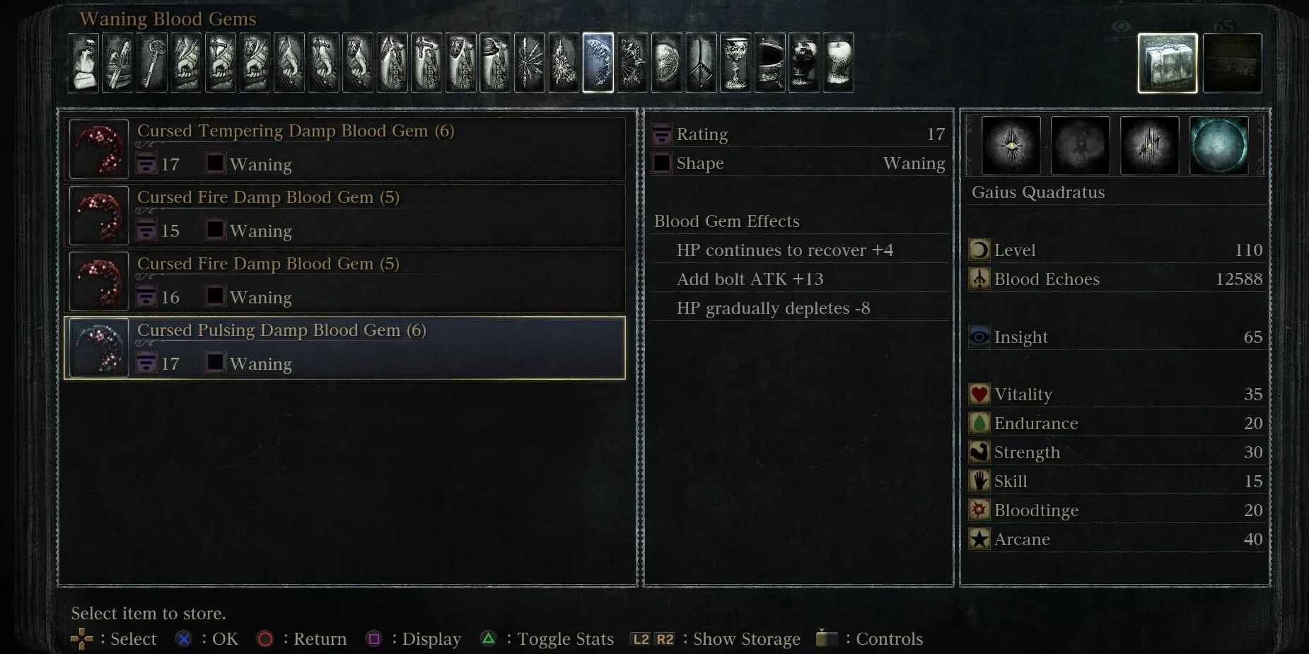 Bloodborne Every Standard Blood Gem Their Effects And Where To Find Them   Primary Effects 