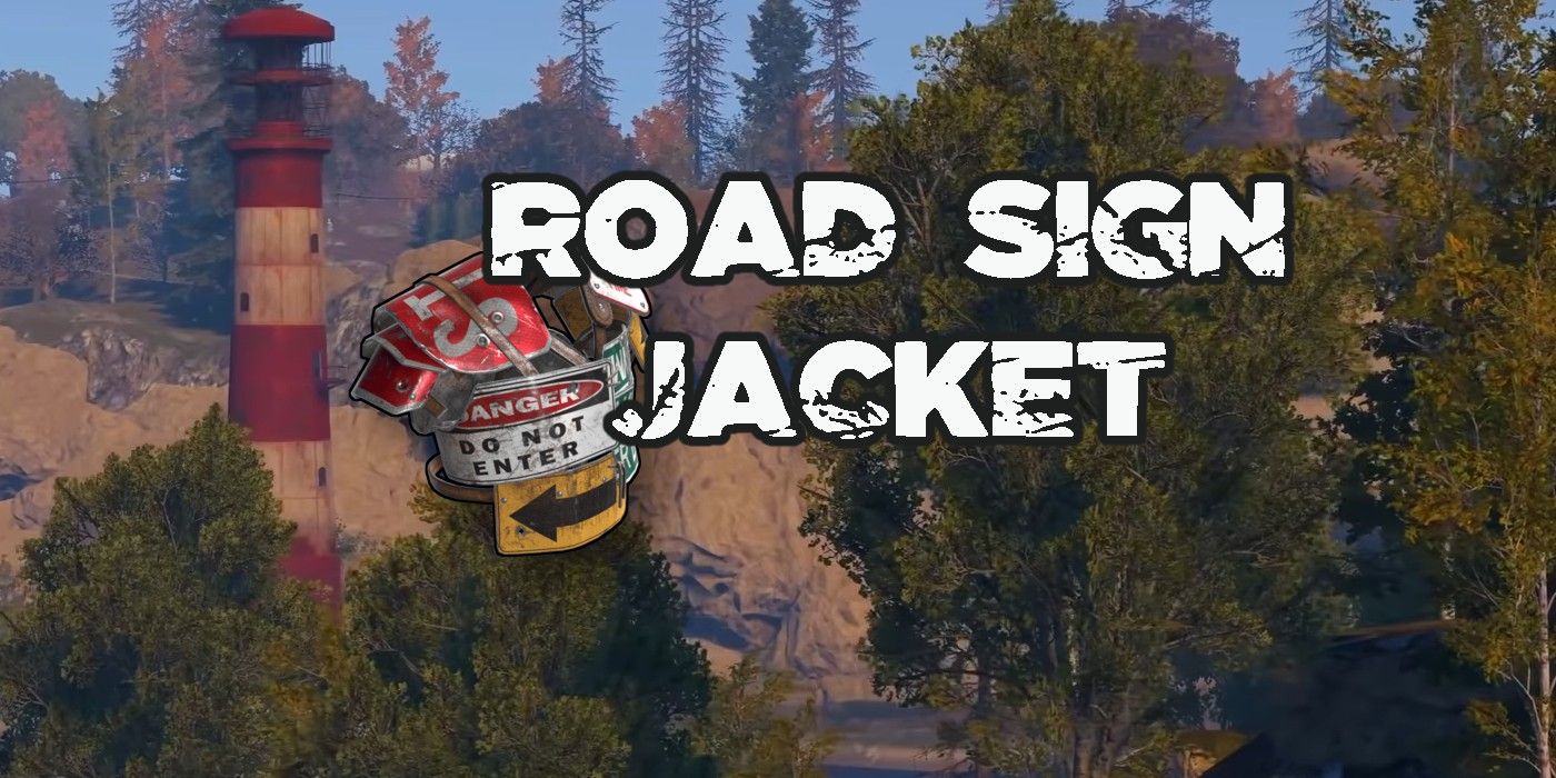 road sign jacket rust