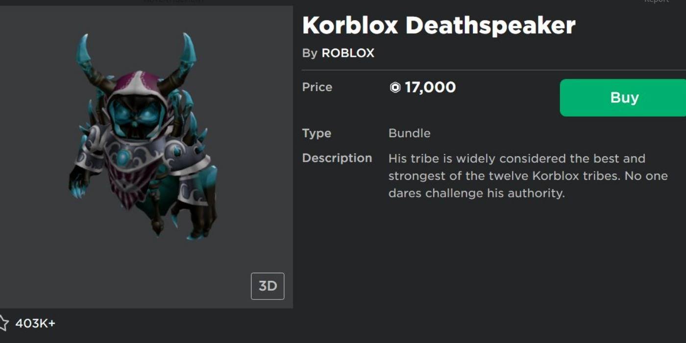 Roblox 10 Most Expensive Catalog Items - images of roblox korblox