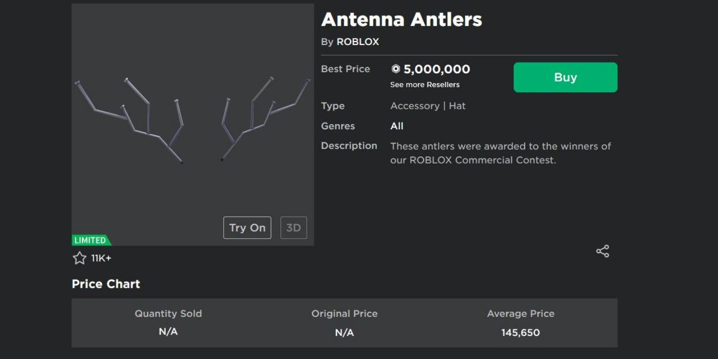 Roblox 10 Rarest Limited Items That Players Dream Of Owning - antler roblox wiki