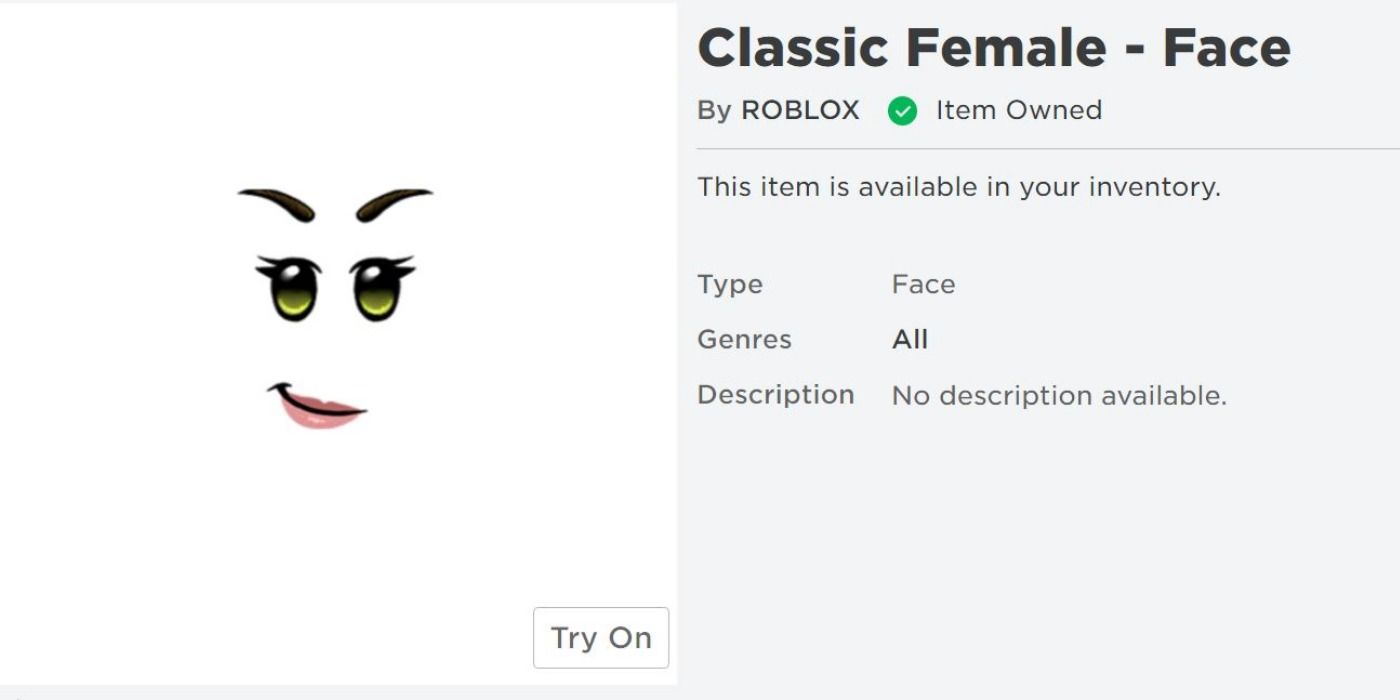Classic Female - face in Roblox