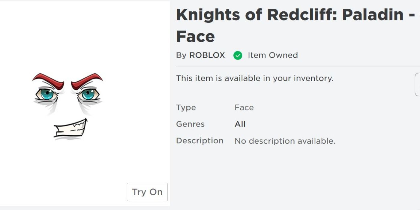 Knights Of Redliff: Paladin - face in Roblox