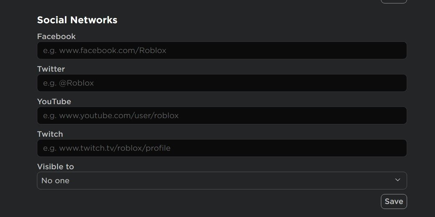 Roblox social network settings