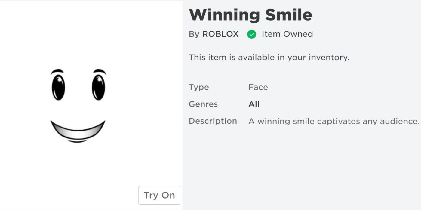Winning Smile face in Roblox