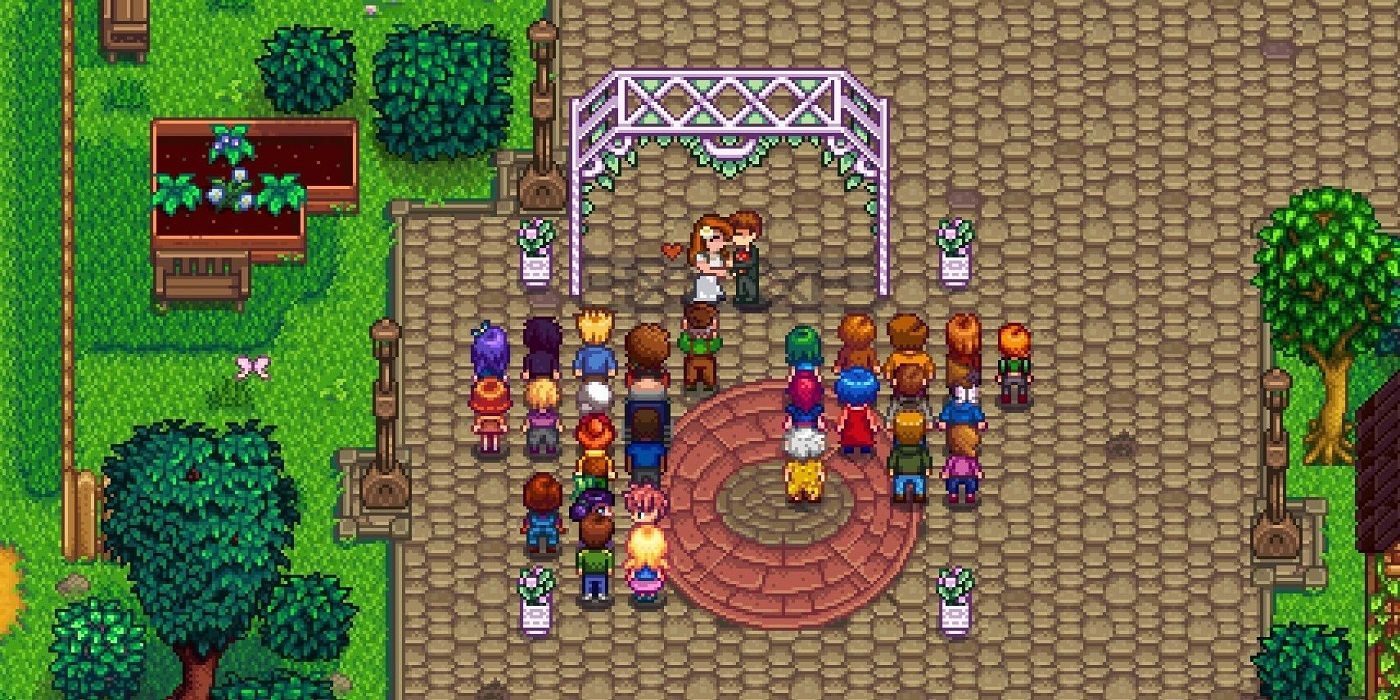A wedding takes place in Stardew Valley