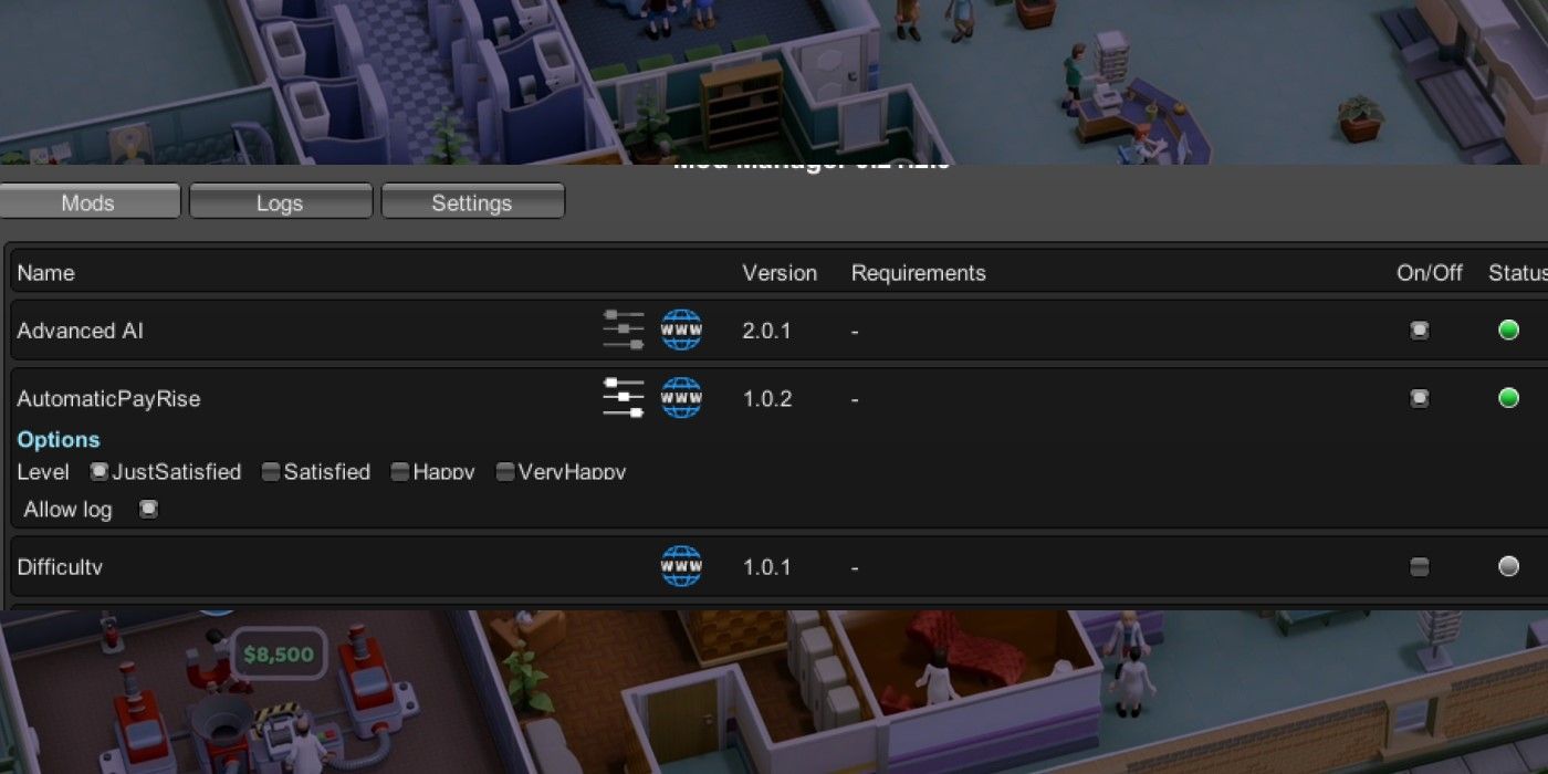 Two Point Hospital Automatic PayRise Mod