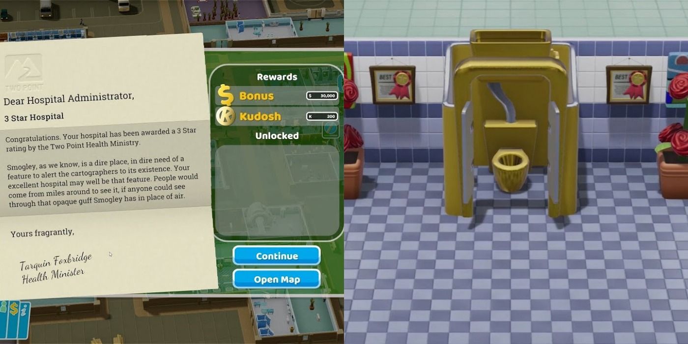Kudosh spent on a Golden Toilet in Two Point Hospital