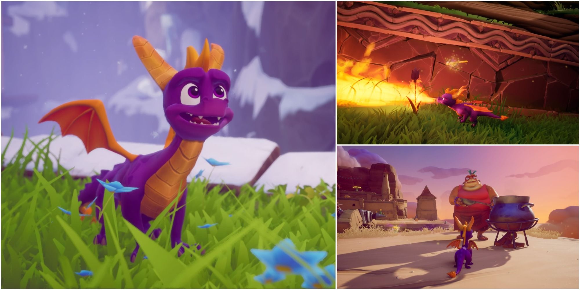 Spyro The Dragon Flaming A Plant And Cliff Town Large Enemy