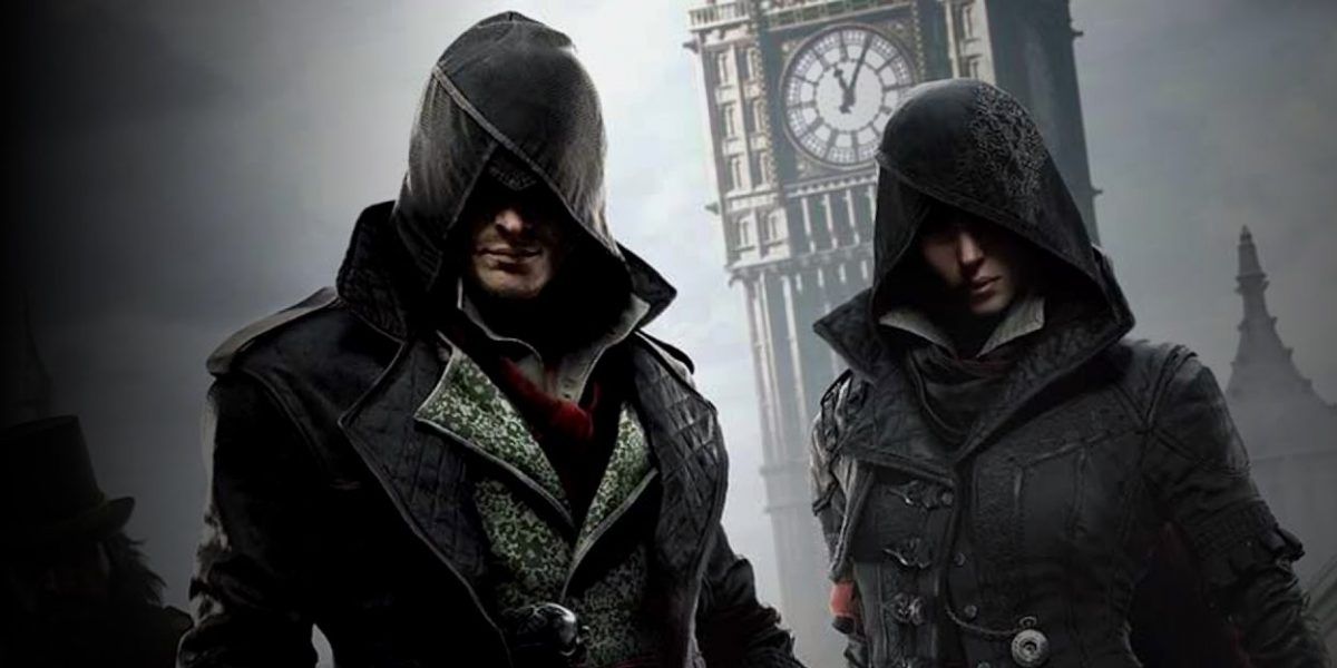 Frye twins Jacob and Evie Assassins Creed Syndicate with Big Ben backdrop