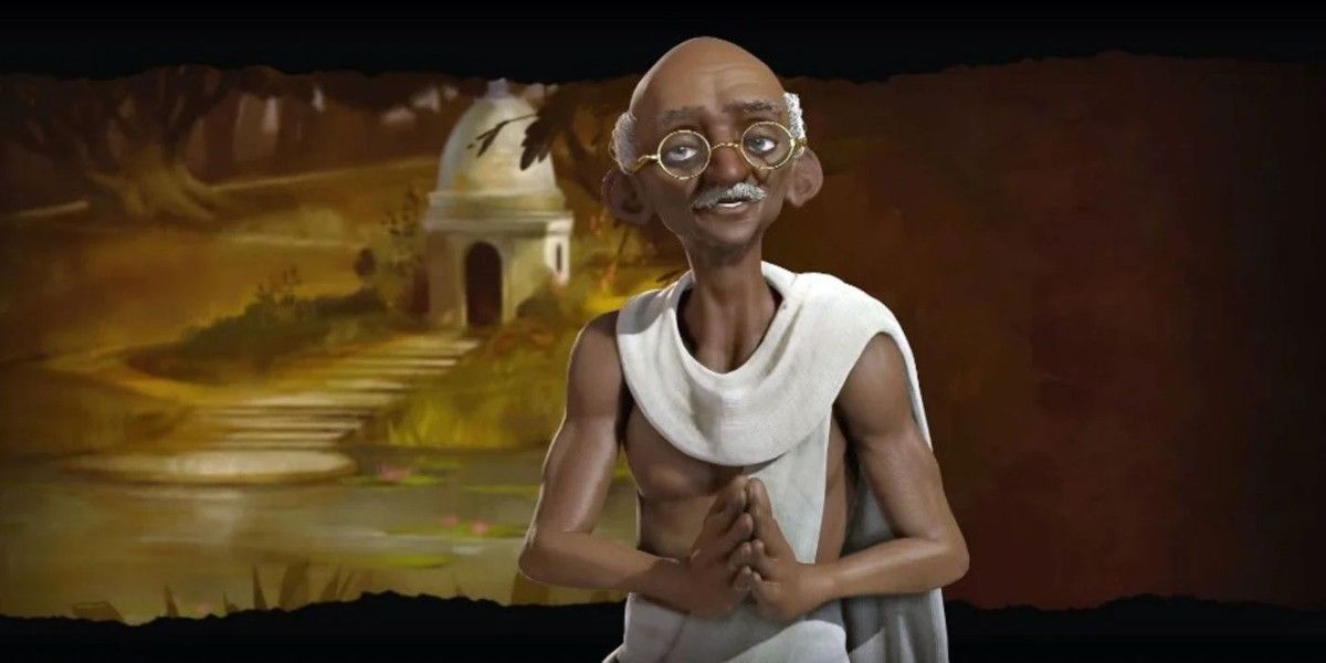 Gandhi faces the player in Civilization 6