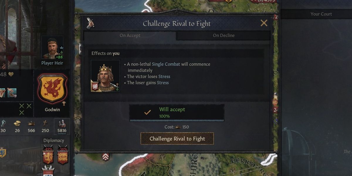 Crusader Kings 3 challenge rival to duel interaction