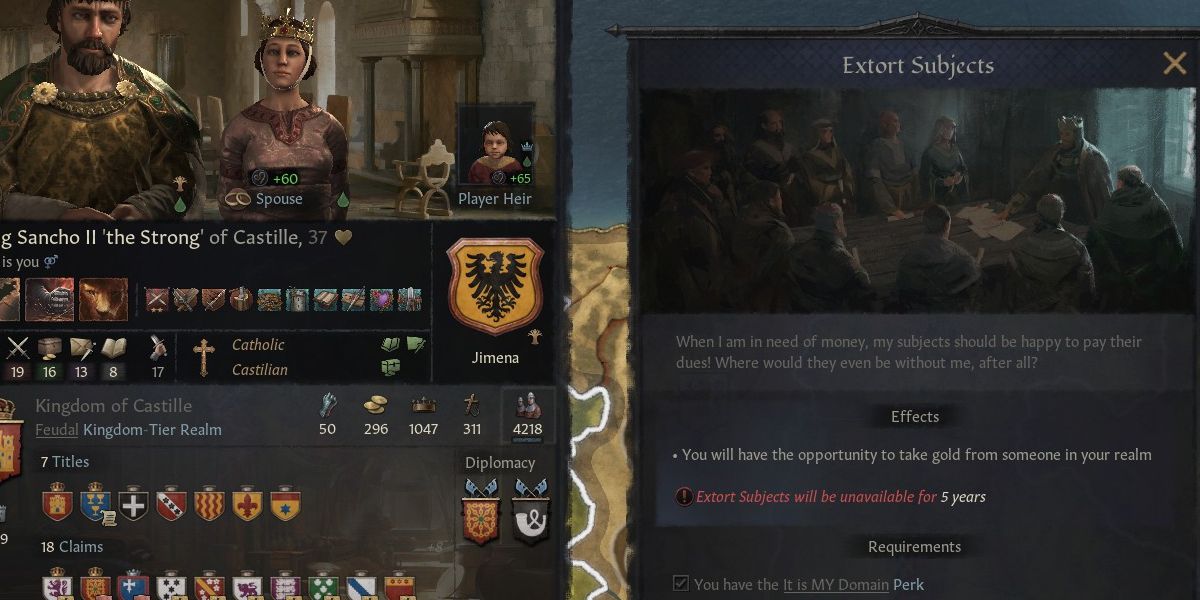 Crusader Kings 3 extort subjects decision
