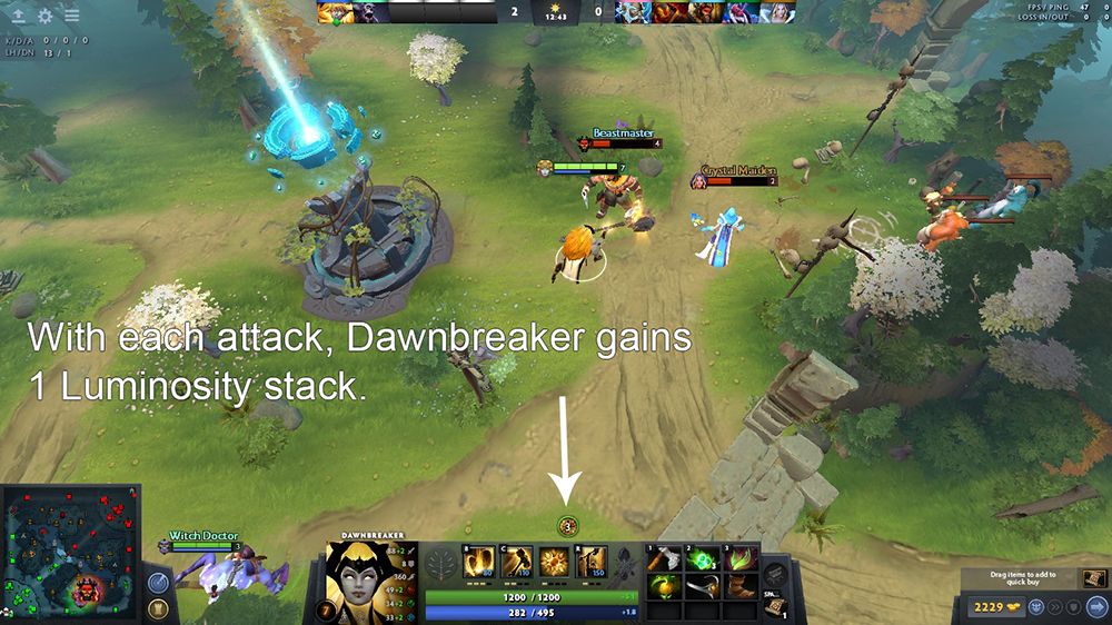 Dawnbreaker gaining luminosity with each attack