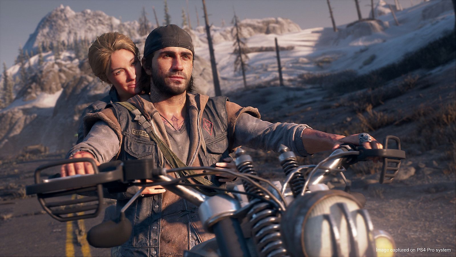 Deacon and Sarah on motorcycle