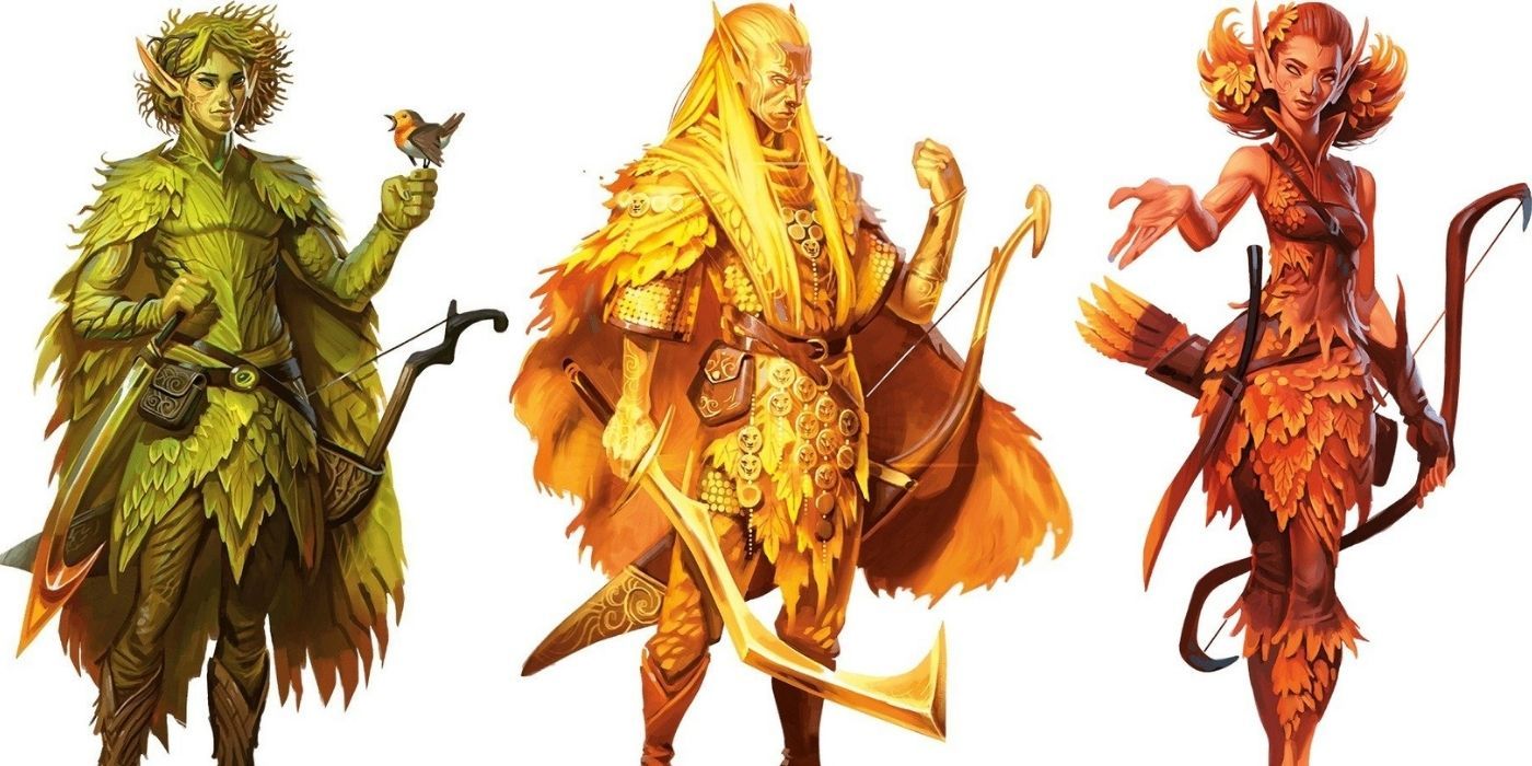 Dungeons and Dragons: A spring Eladrin, a summer Eladrin and a autumn Eladrin