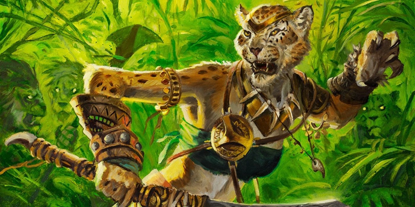 Dungeons and Dragons Tabaxi Magic the Gathering Card Art via www.artstation.com/aaronbmiller