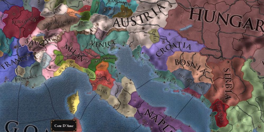 Venice's starting position in 1444