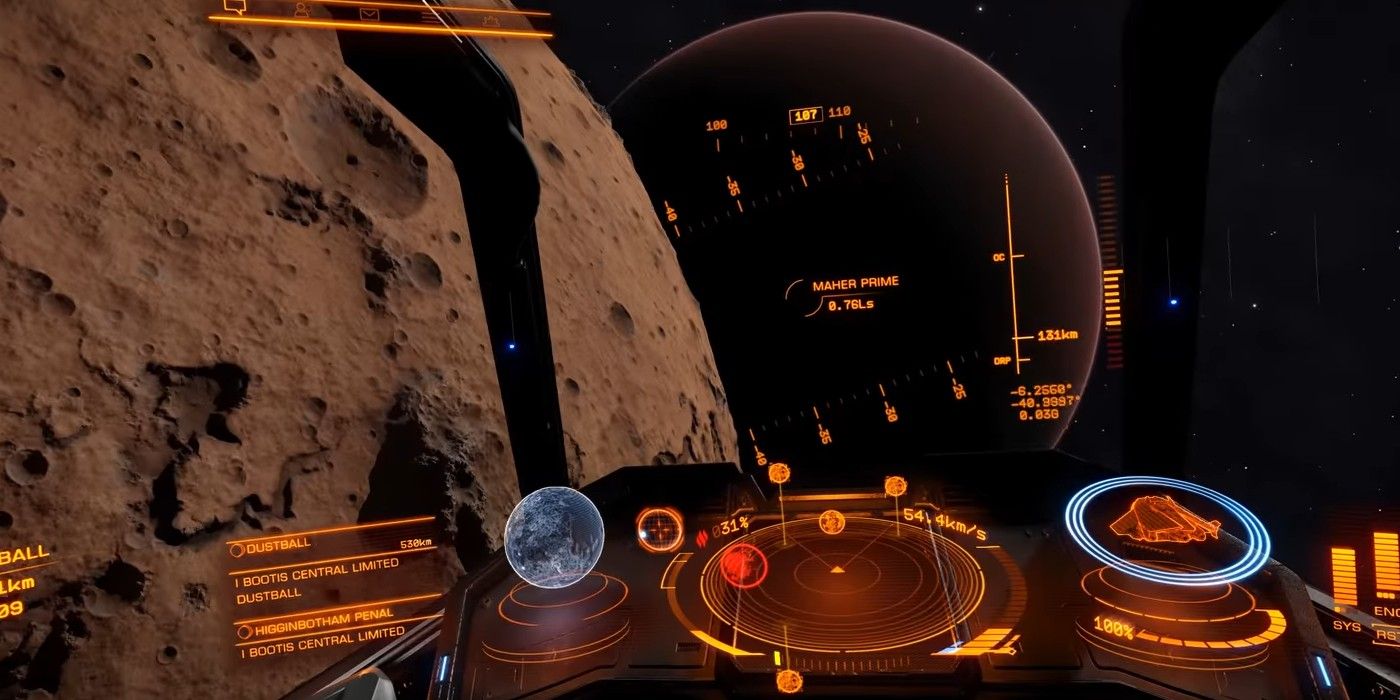 elite dangerous ship cockpit planet