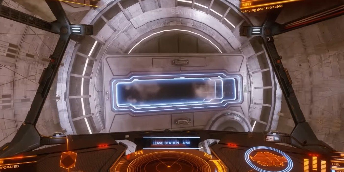 elite dangerous ship leaving dock